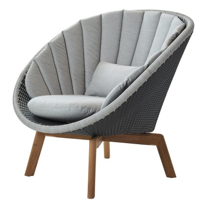 Peacock Lounge Chair, Small flat Weave - Grey / light grey, Natté - Light grey