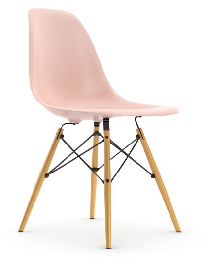 Eames Plastic Side Chair RE DSW, Pale rose, Without upholstery, Without upholstery, Standard version - 43 cm, Ash honey tone