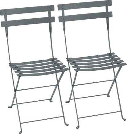 Bistro Folding Chair Set of 2, Storm grey