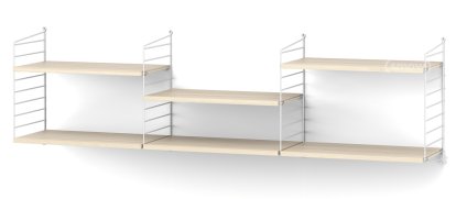 String System Shelf L, 30 cm, White, Ash veneer