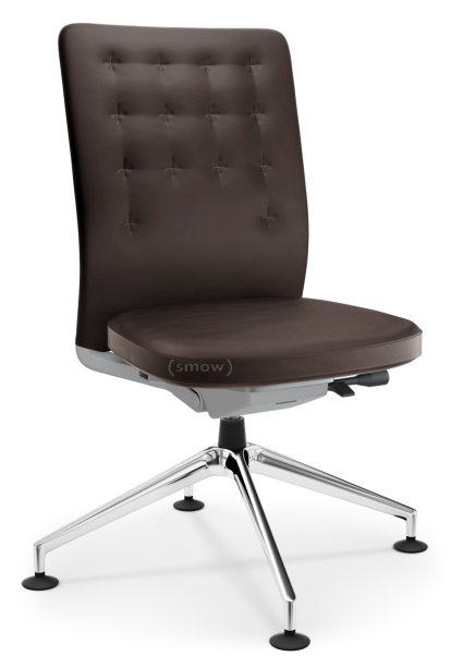 ID Trim Conference, With lumbar support, Without armrests, Soft grey, Seat and back, leather, Marron