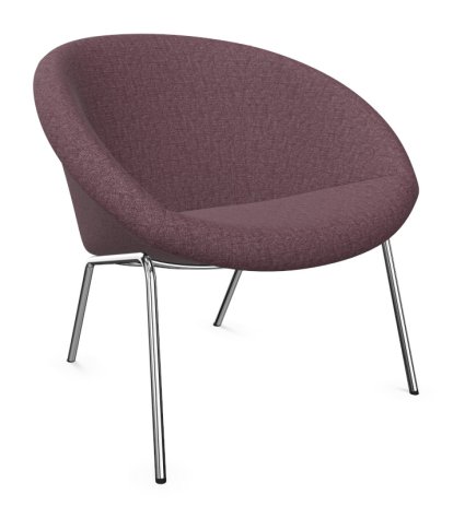 369 Chair, Fabric Gaia amethyst, High gloss chrome-plated