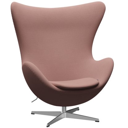 Egg Chair, Christianshavn, Christianshavn 1131 - Orange/Red, Satin polished aluminium, Without footstool