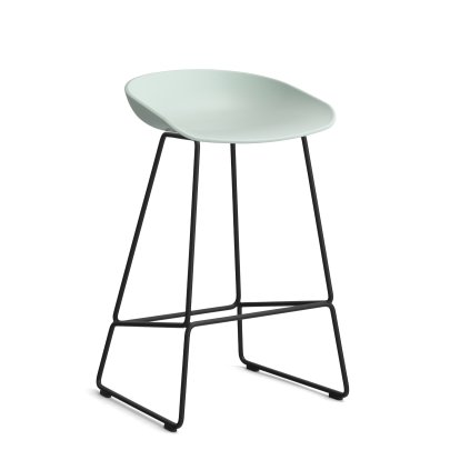 About A Stool AAS 38, Kitchen version: seat height 64 cm, Steel black powder-coated, Dusty mint 2.0