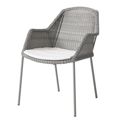 Breeze Chair, Taupe, With seat cushion, Natté - White