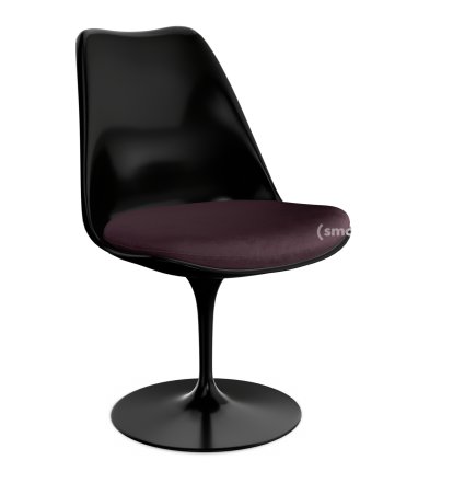 Saarinen Tulip Chair, Static, Seat cushion, Black, Plum (Eva 119)