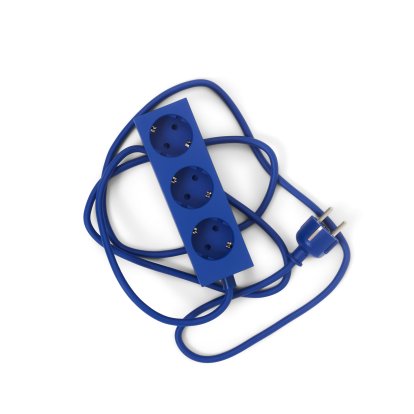 Power Bar / Beam socket strip, 3 sockets, Ultra marine, 5 m