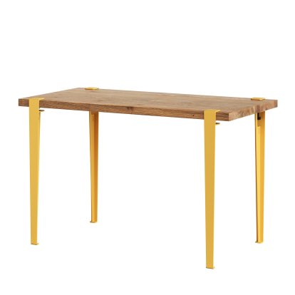 Tiptoe Dining Table Lobo, Reclaimed oak, Brioche yellow