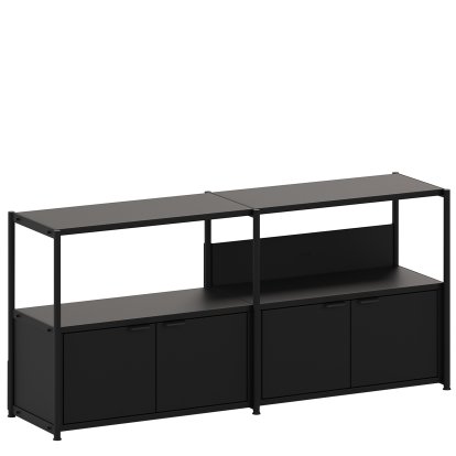 Unit Sideboard Steel, 1 x double doors, Graphite black