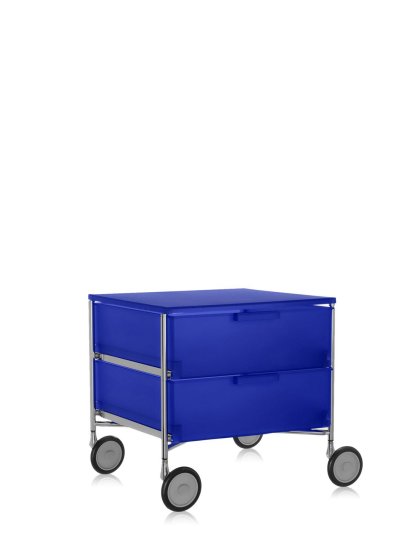 Mobil Container, 2 Drawers - No Compartments, Opal, Cobalt blue
