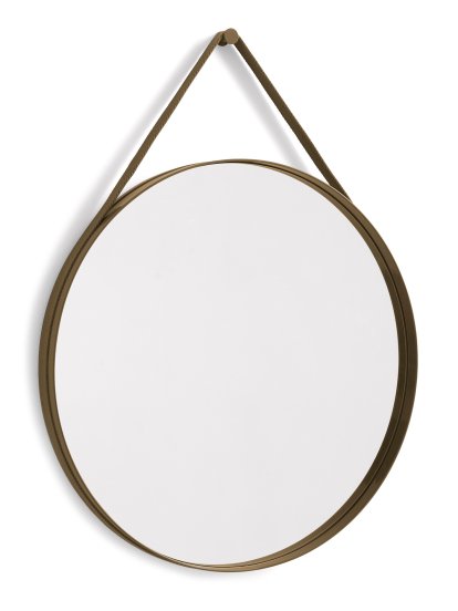 Strap Mirror No 2, ø 70 cm, Light brown