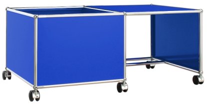 USM Haller Mobile Desk for Kids, Case left, Gentian blue RAL 5010