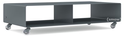 TV Lowboard R 200, Self-coloured, Basalt grey (RAL 7012), Transparent castors