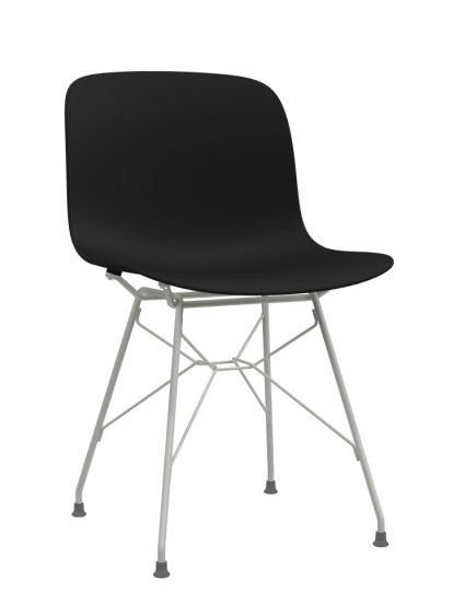 Troy Chair, Black, White lacquered