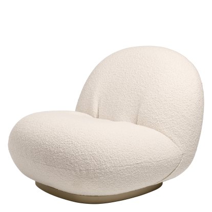 Pacha Lounge Chair, Karakorum, Pearl Gold, Swivel
