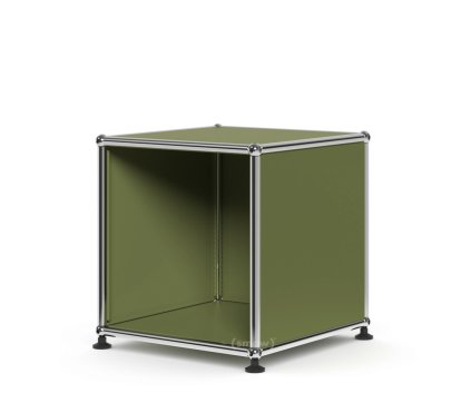 USM Haller Waiting Room Table, H 35 x W 35 x D 35 cm, Olive green RAL 6003