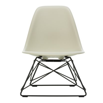 Eames Plastic Side Chair RE LSR, Pebble, Without upholstery, Powder-coated basic dark