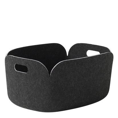 Restore Storage Basket, L 48 cm × W 35 cm, Black melange