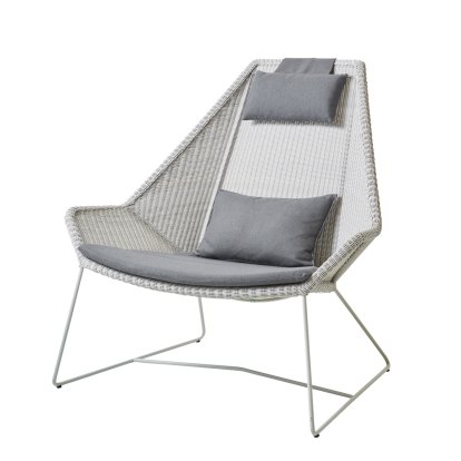 Breeze Highback Lounge Chair, White grey, Natté - Grey