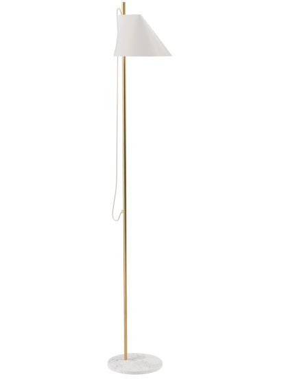 Yuh Floor Lamp, White/brass