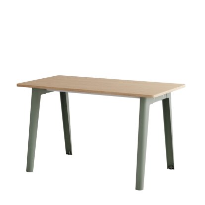 New Modern Desk, Metal/wood, 130 x 70 cm, Without storage module, Eucalyptus grey