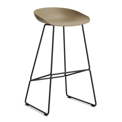 About A Stool AAS 38, Bar version: seat height 74 cm, Steel black powder-coated, Clay 2.0