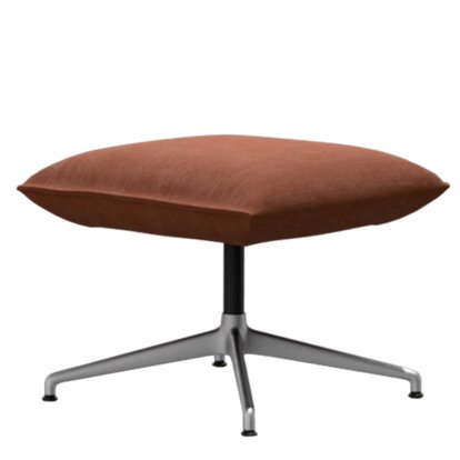 Bascule Ottoman, Fabric Iroko 2, cognac, 43 cm, Aluminium blasted