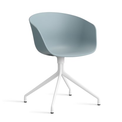 About A Chair AAC 20 Swivel Chair, Dusty blue 2.0, White powder coated aluminium