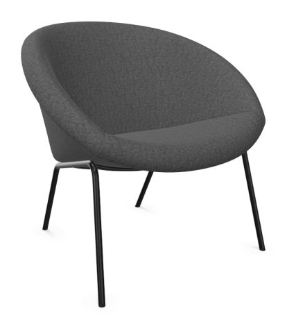 369 Chair, Fabric Gaia tourmaline, Matt black powder-coated