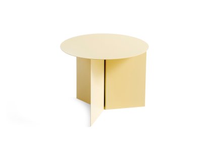 Slit Side Table, Steel, H 35,5 x Ø 45 cm, Light yellow powder coated