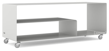 Sideboard R 111, Self-coloured, Aluminium white (RAL 9006), Industrial castors