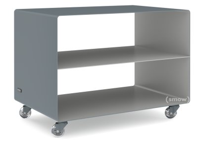 Trolley R 103, Bicoloured, Basalt grey (RAL 7012) - White aluminium (RAL 9006), Transparent castors