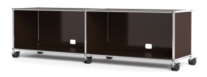 USM Haller TV-/HiFi-Lowboard, Customisable, USM brown, With 2 drop-down doors, With cable entry hole bottom centre