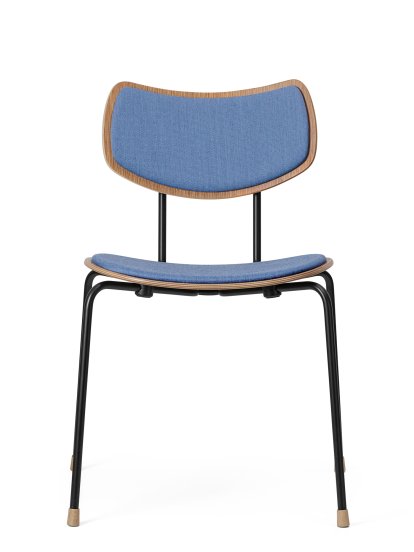 VLA26 Vega Chair, Lacquered oak, Mood - blue, Black powder coating