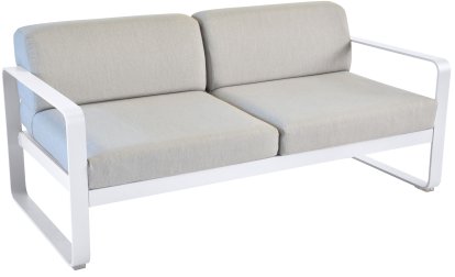 Bellevie 2-Seater Sofa, Flannel grey, Cotton white