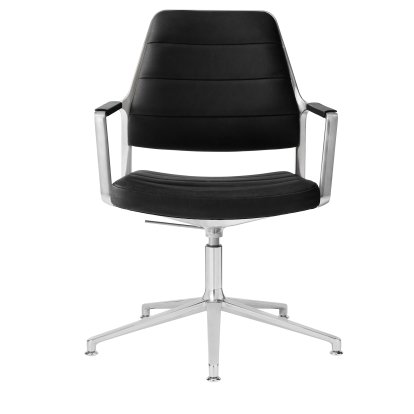 Swivel 455+ Swivel Chair, Fixed base, Black leather