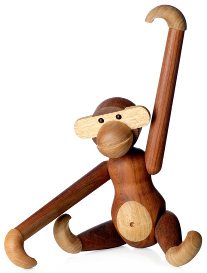 Monkey Wooden Figure, Tall (H 46 cm), Teak/Limba