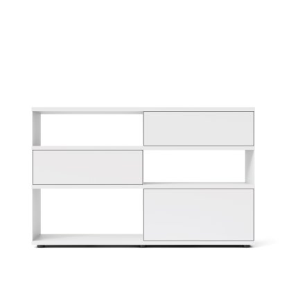 Flow Q Highboard, 160 cm, 101,7 cm (2 drawers and 1 flap), White