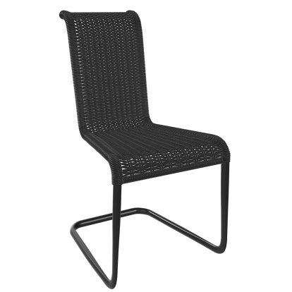 B20 Chair, Wickerwork I, Black, Black