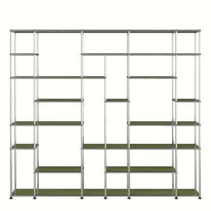 USM Haller living room shelf XXL, Olive green RAL 6003