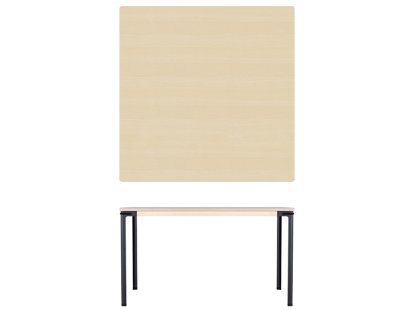 Seiltänzer Table, 75 x 120 x 120 cm, Ash white oiled, Black