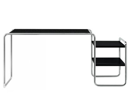 S 285/1 - S 285/2 Desk, Stained ash - black, S 285/1: 2 shelves outside, right