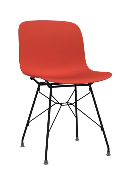 Troy Chair, Coral, Black lacquered
