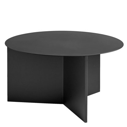 Slit Side Table Steel, H 35,5 x Ø 65 cm, Black powder coated