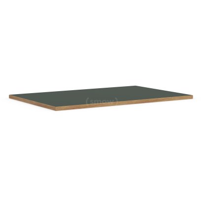 Table Top for Eiermann Table Frames, Linoleum conifer green (Forbo 4174) with oak edge, 200 x 90 cm