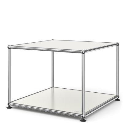 USM Haller Side Table 50, Both panels metal, Pure white RAL 9010