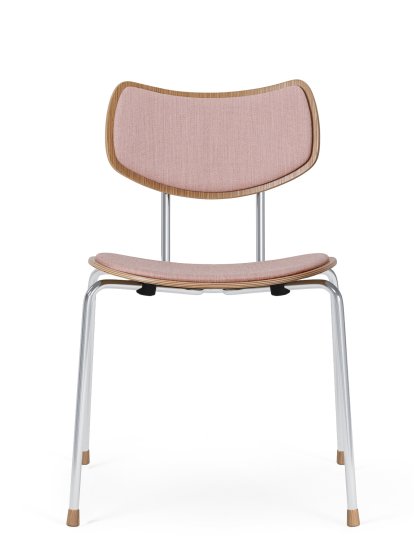VLA26 Vega Chair, Lacquered oak, Mood - rosé, Chrome