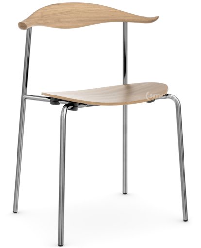 CH88T Chair, Stainless steel, White oiled oak