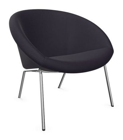 369 Chair, Fabric Harald aubergine, High gloss chrome-plated