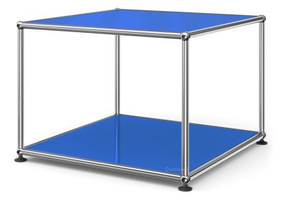 USM Haller Side Table 50, Both panels metal, Gentian blue RAL 5010